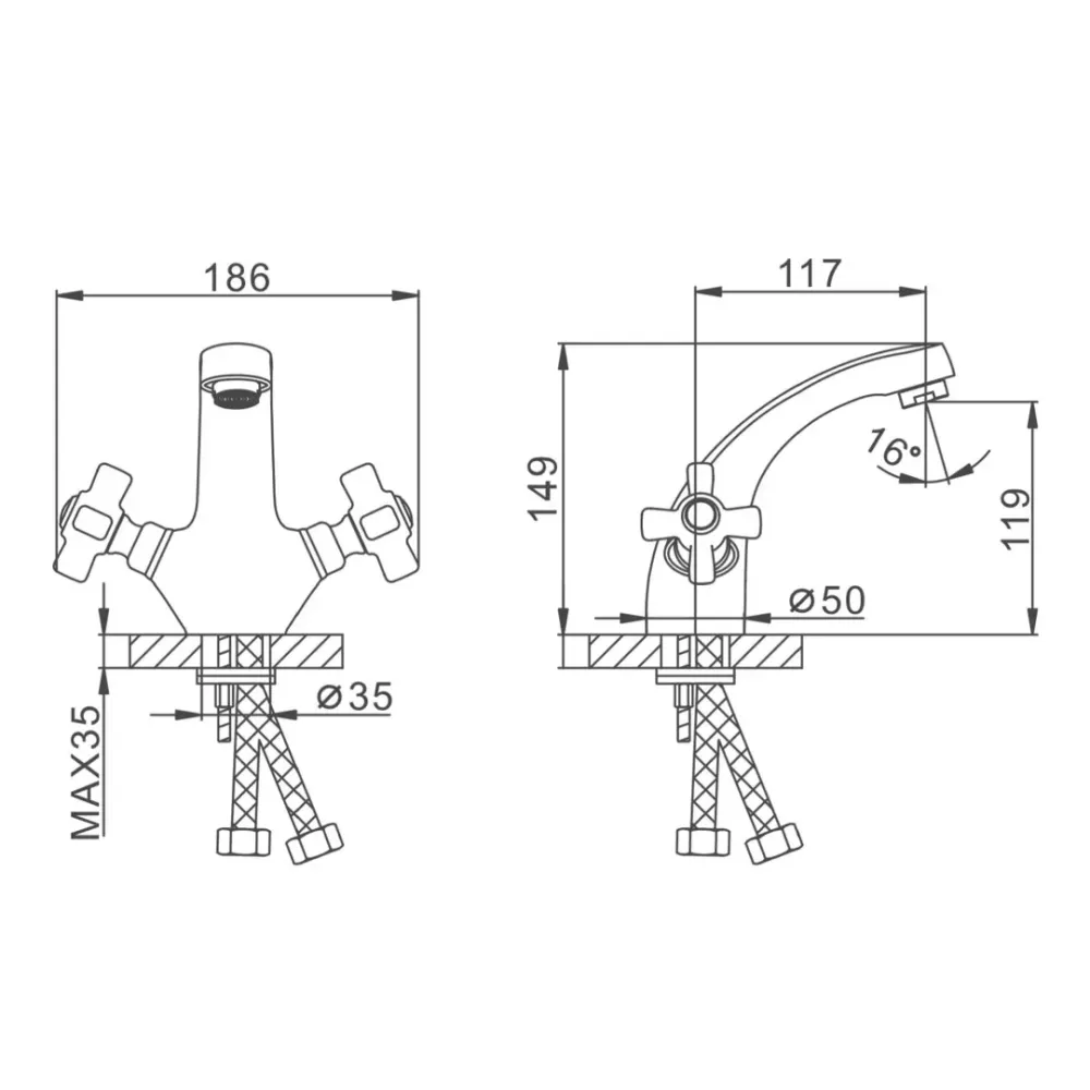Змішувач для умивальника Frap F1024 хром Київ - фото 7