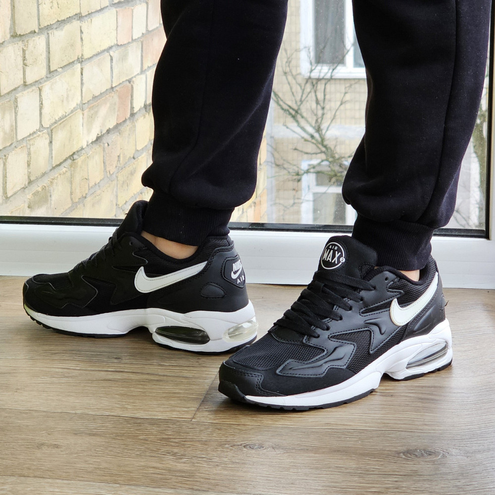 Чоловічі Чорні Кросівки Nike 90 Air Max 2 Шкіряні Найк для бігу (розміри: 42,43,44) Відео Огляд 94-2 Дніпро - фото 2