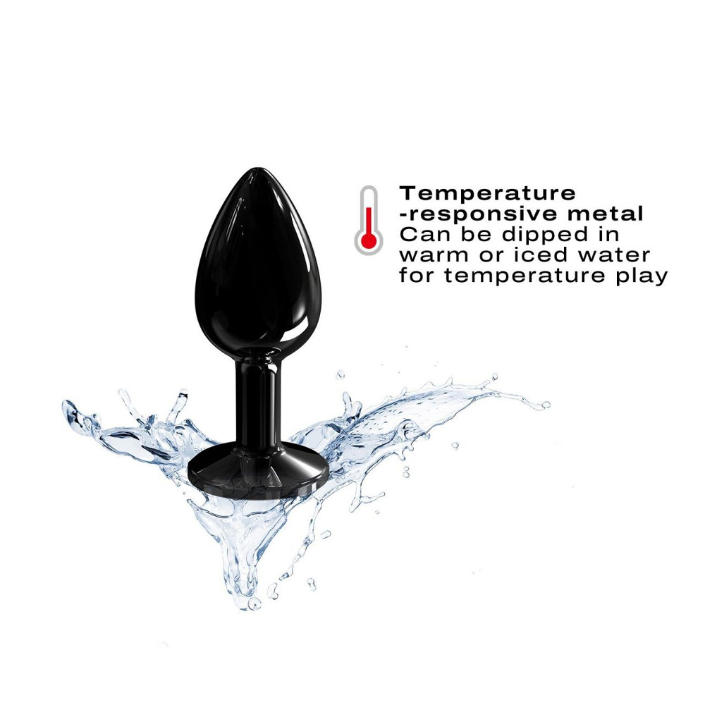 Металева анальна пробка з кристалом Dorcel Diamond Plug Black S (м'яте паковання!!!) Sex Aura Київ - фото 4