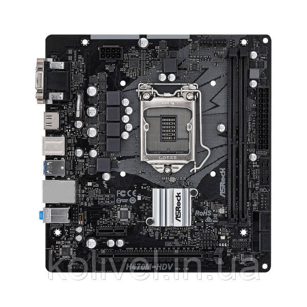 ASRock H470M-HDV (1200/H470, 2*DDR4, PCIex16, HDMI/VGA/DVI, 4xSATAІІІ, RAID, GLan, 7.1ch, mATX) (H470M-HDV) Київ - фото 1