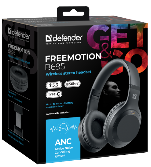 Гарнитура Defender FreeMotion B695 Bluetooth ANC Black (63695) (7024922) Киев - изображение 11