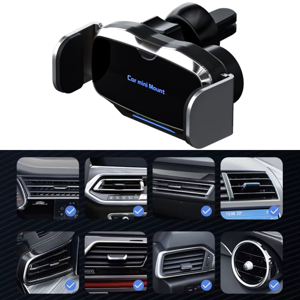 Держатель для телефона,автомобильный с беспроводной зарядкой 5W в машину с поворотом на 360 градусов,серебристый Каменец-Подольский - изображение 4