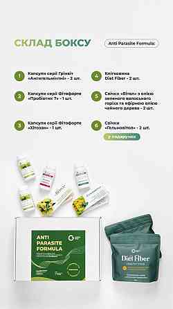 Бокс ANTI PARASITE FORMULA / КОМПЛЕКСНИЙ ПІДХІД ДО ЗАХИСТУ ОРГАНІЗМУ ВІД ПАРАЗИТІВ /ТМ Грін Віза Київ