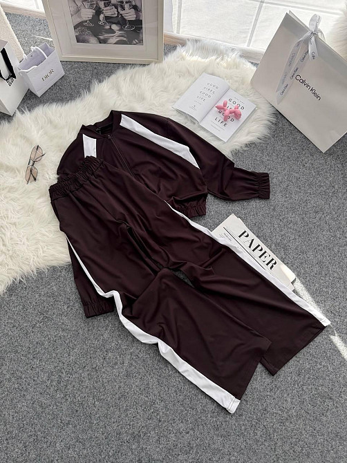 Жіночий прогулянковий костюм-двійка: кофта та штани трикотаж Шоколадний, 50/52 Одеса - фото 5