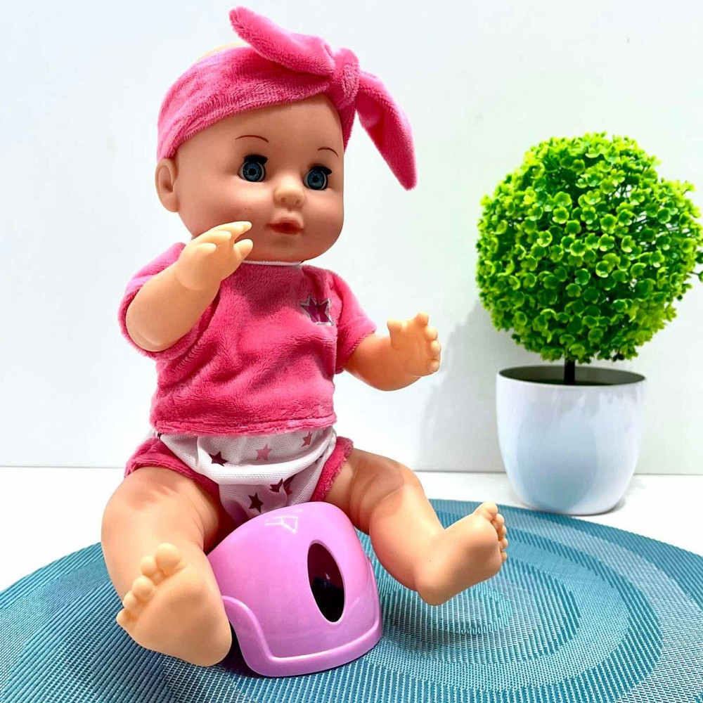 Пупс функціональний висота 30см п'є з пляшечки ходить на горщик пляшка соска підгузник Рожевий (YL2430L-E-C-DM-UA) Чернігів - фото 7