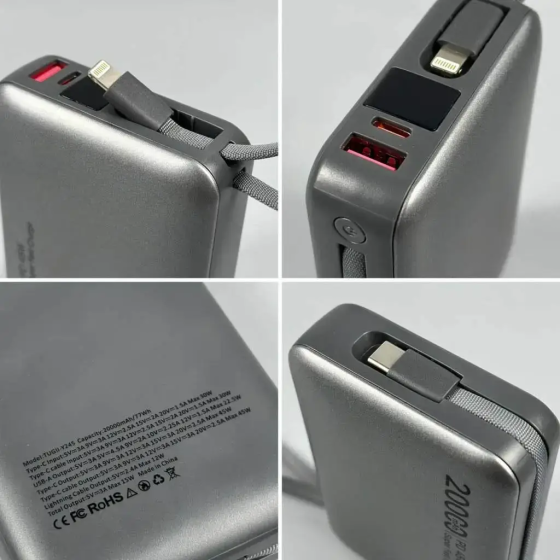 Power Bank TUGII Y245 20000 мАг, 77Вт · год, PD 45Вт, QC 22.5Вт, для ноутбука та MacBook Одеса