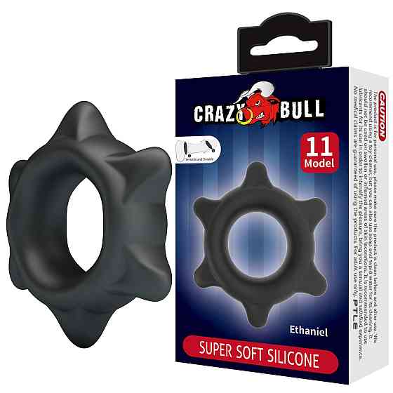 Силиконовое эрекционное кольцо Crazy Bull Ethaniel, черное Sex Aura Киев
