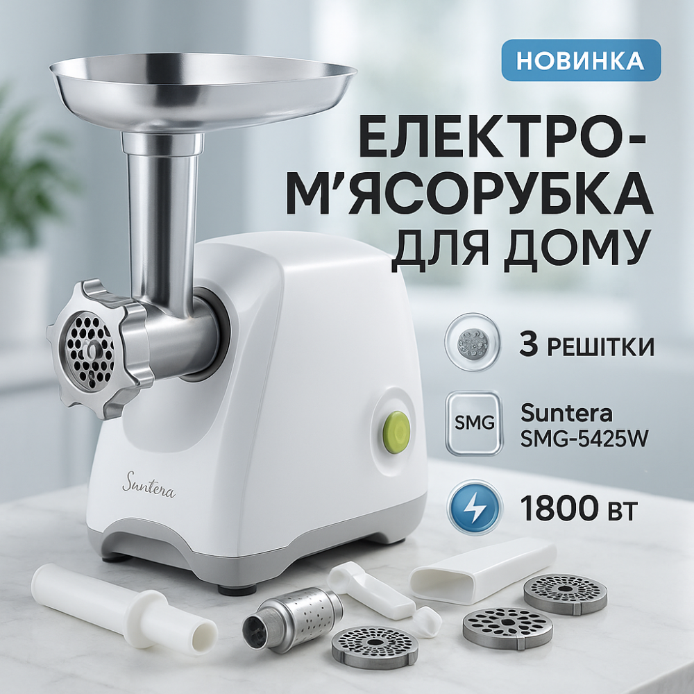 М'ясорубка з 4 насадками, М'ясорубка для овочів і фруктів Кухонна якісна електром'для дому PV-90 Львів - фото 17