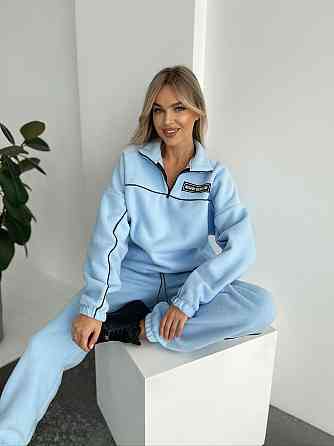 Женский флисовый женский костюм-оверсайз турецкий флис Голубой, 42/44 Одесса