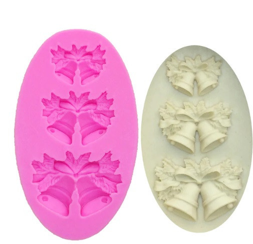 Молд новогодний Колокольчики 88 на 50 мм розовый Киев - изображение 6