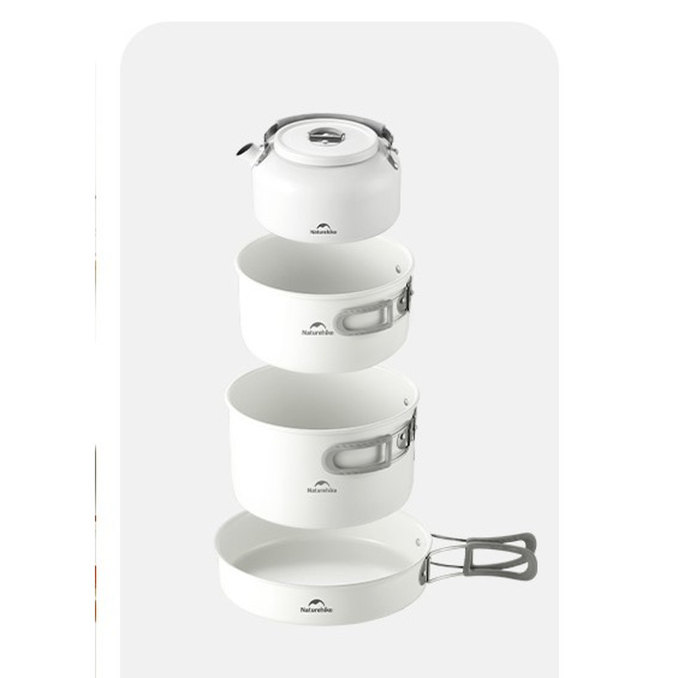 Сковорідка зі складаною ручкою Naturehike CNK2450CF013 (17.5 см) алюміній Білий Київ - фото 3