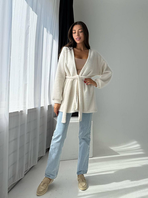 Женский повседневный стильный кардиган из ткани ангора пушистик Одесса - изображение 6