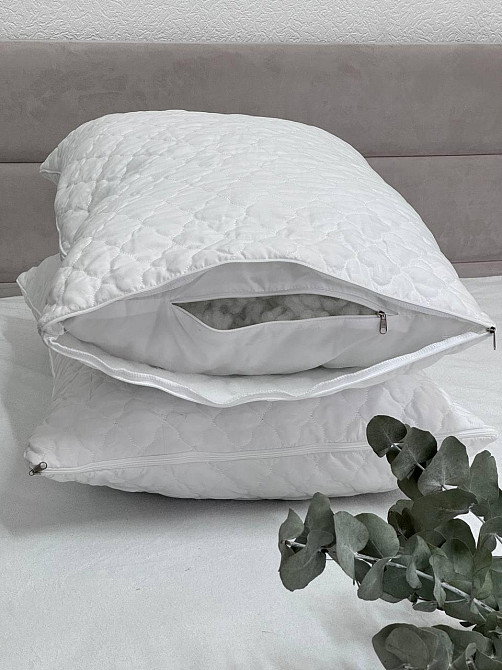 Ecotton Подушка Ecotton 50х70 см подвійна з чохлом на блискавці із мікрофібри біла White (Novit Коломия - фото 2