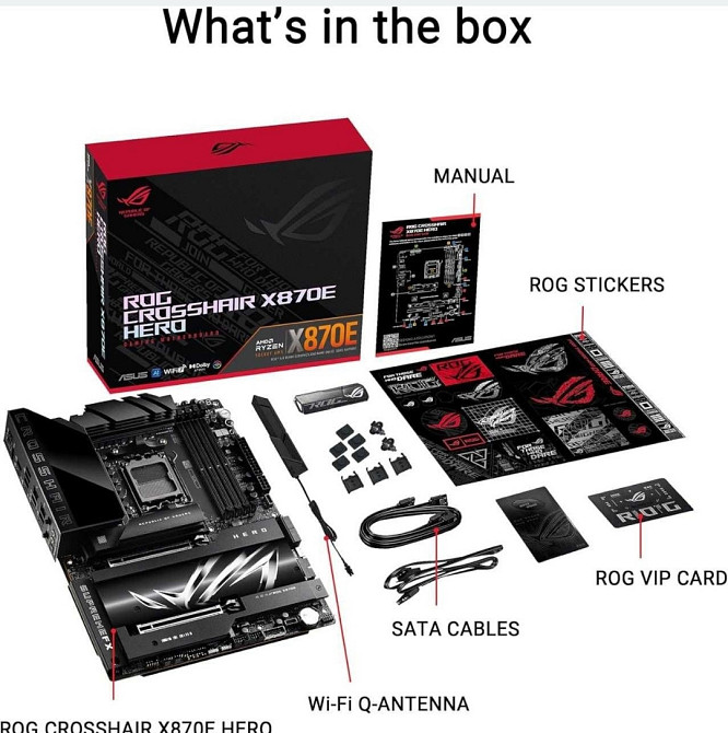 Материнская плата ASUS ROG CROSSHAIR X870E HERO 1 шт. NEW! Харьков - изображение 1