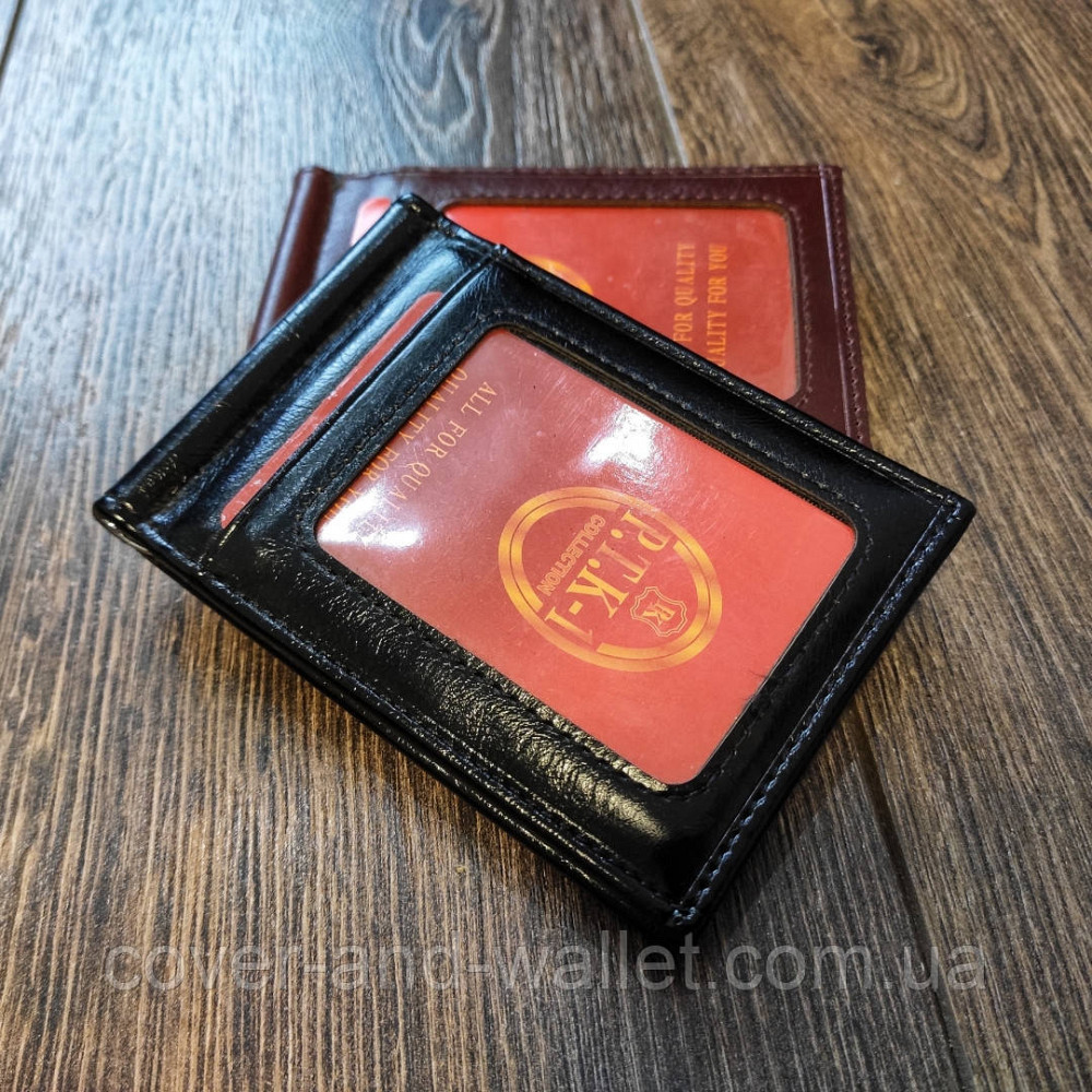 Зажим для денег с прозрачным окном на магнитах (черный) Киев - изображение 1