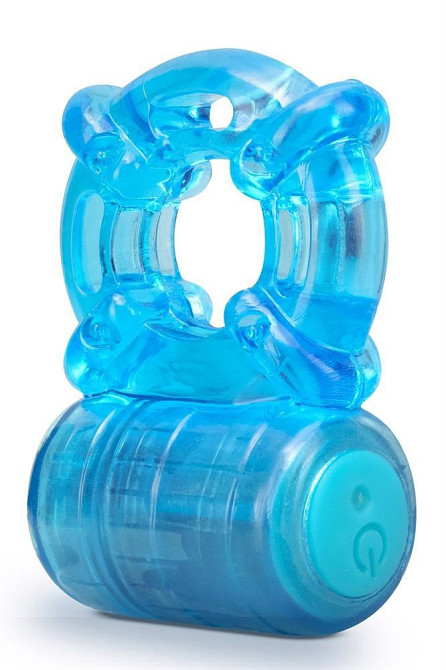 Кільце ерекційне з вібрацією STAY HARD 5 FUNCTION COCK RING BLUE Sex Aura Київ - фото 1