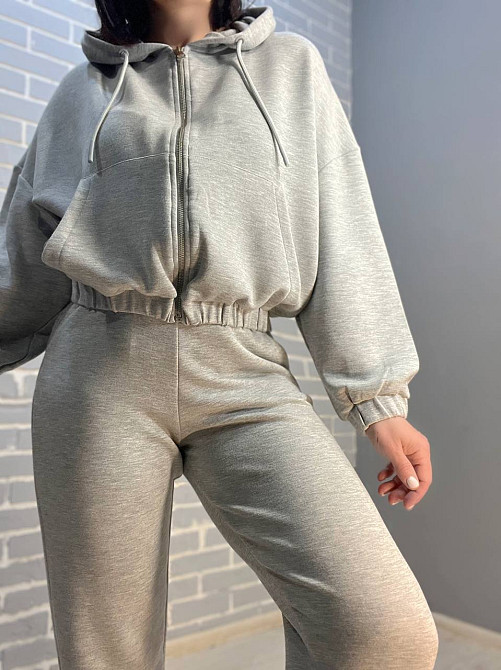 Костюм женский No Matter What 1554-1558 худые капюшон, карманы и джоггеры на резинке светло серый, светло-серый, S Киев - изображение 2