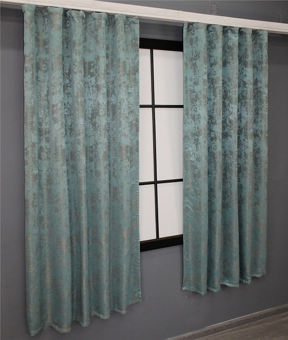 Комплект коротких штор VR-Textil Жакард Sultan XO № 1148ш Жакард Бірюзово-сірий 130х170 см 2 шт (35-0119) Київ - фото 4