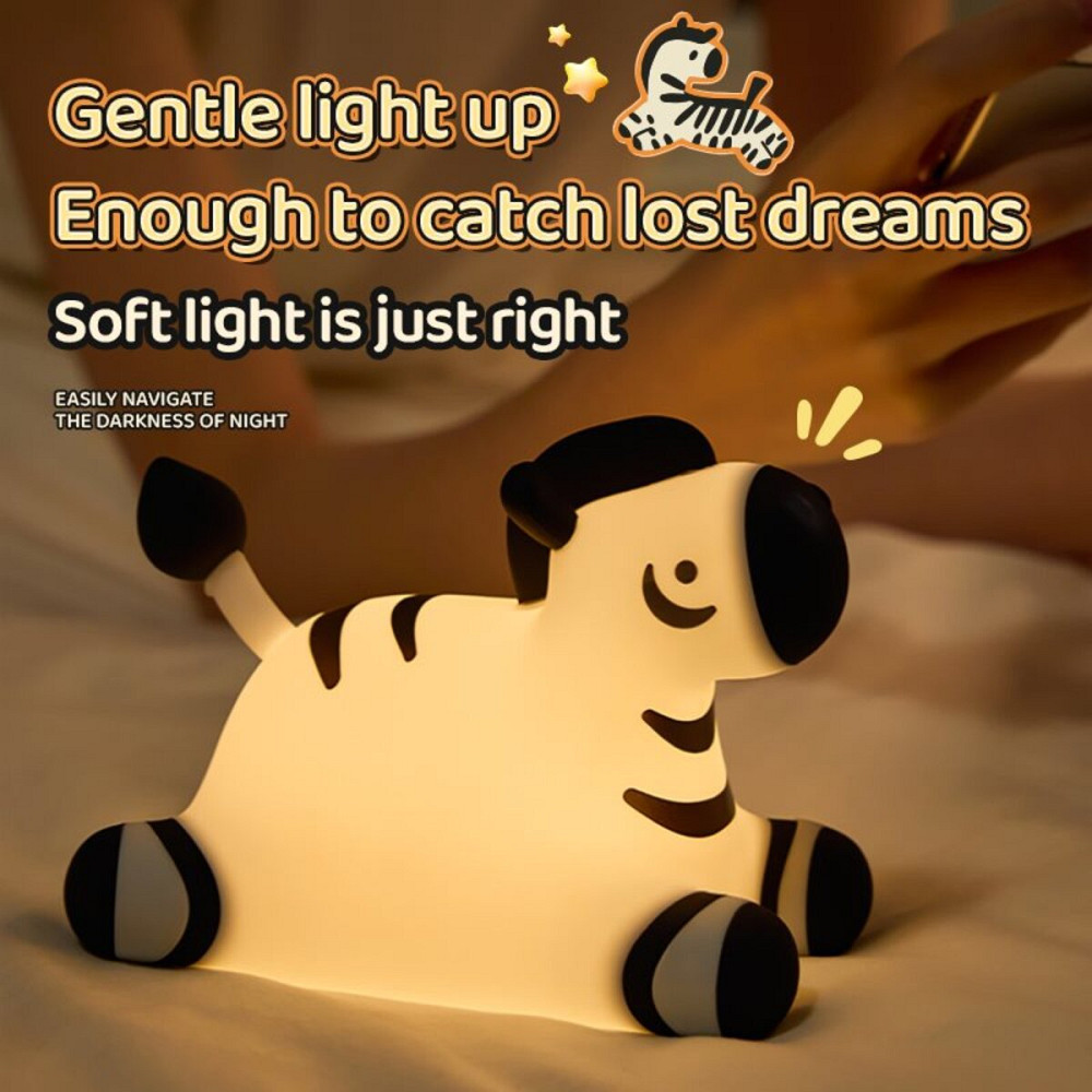 Нічник дитячий силіконовий сенсорний Зебра VALESO A067 для спальні акумуляторний Коломия - фото 5