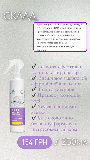 ЭКОсредство универсальное для обезжиривания и удаления нагара (Антижир) Green Max 250 мл Киев - изображение 4
