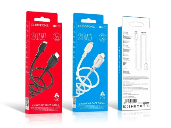 Кабель Type-C - Lightning Borofone BX70 1м PD 20W швидка зарядка для iPhone iPad шнур із чіпом білий Одеса