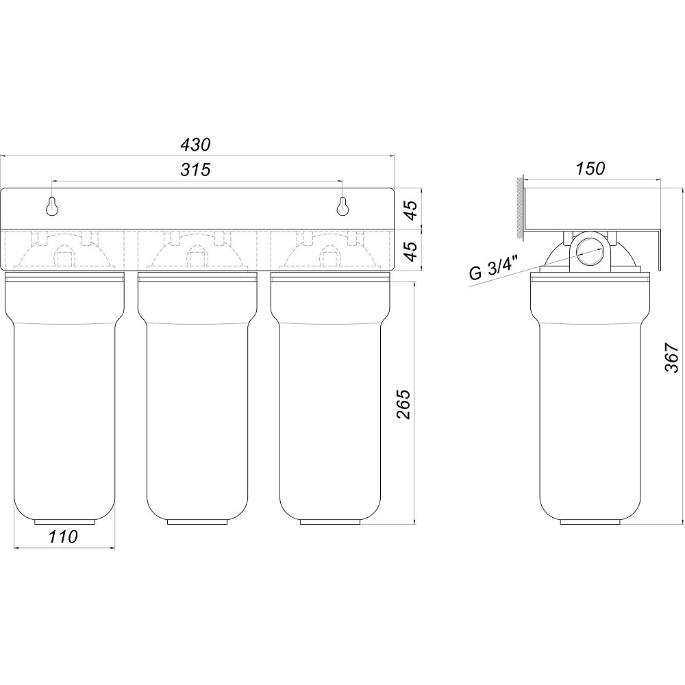 Система 3-х ступеневого очищення Bio+ systems NSL103, 3/4″ Тернопіль - фото 4