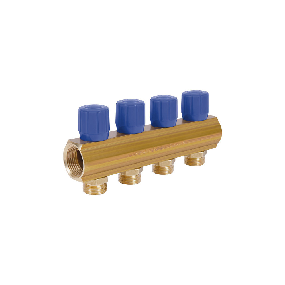 Колектор Icma з регулювальними вентилями 1" 4 виходи No1105 (Blue) Київ - фото 1