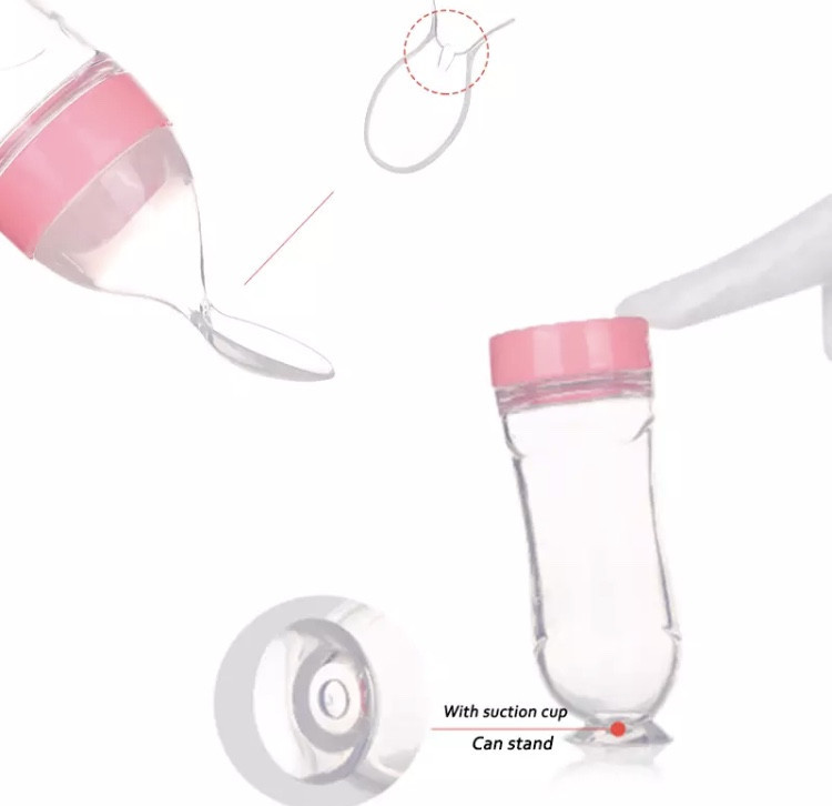 Ложка для кормления малышей розовая, силиконовая бутылочка для кормления, размер 20*5 см, возраст от 4 мес. Киев - изображение 6