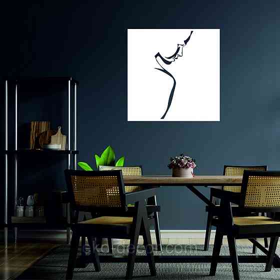 Декоративне настінне Панно «Сілует жінки», Декор на стіну 70*70 см, Білий Київ