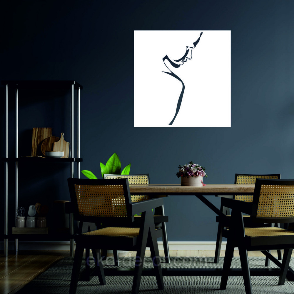 Декоративне настінне Панно «Сілует жінки», Декор на стіну 70*70 см, Білий Київ - фото 2