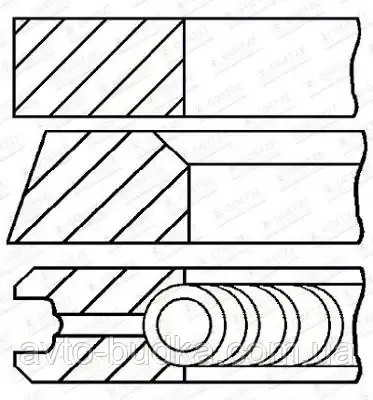 Кільця поршневі Ford Escort III/IV/Fiesta II/Opel Kadett D/E 1.6D 82-90 (79.98mm/STD) Goetze 08-215500-10 Киев