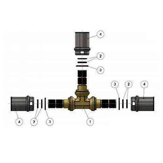 Трійник проміжний прес APE ITALY AP 131 20х20х20 Київ