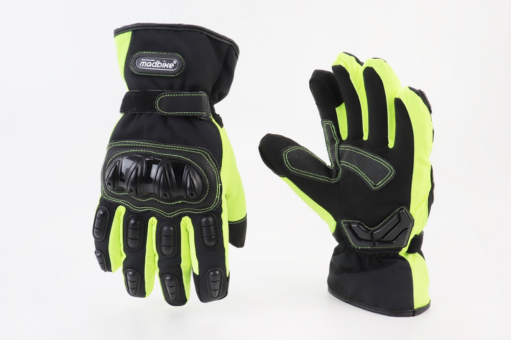 Перчатки мотоциклетні, теплі XXL-Чорно-Салатові Киев - изображение 1