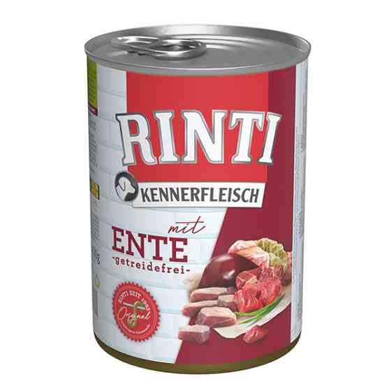 Rinti Kennerfleisch mit Ente РІНТІ КЕННЕРФЛЯЙШ КАЧКА беззерновий повнораціонний натуральний вологий корм для собак Київ