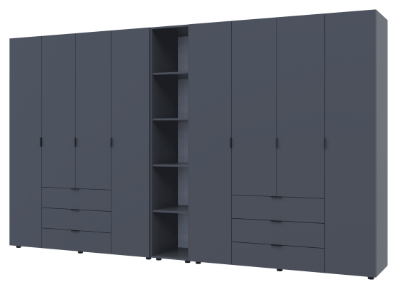 Комплект шкафов для одежды Doros Гелар (3 шт.) 348,2х49,5х203,4 см Графит (DRS-011165) Львов
