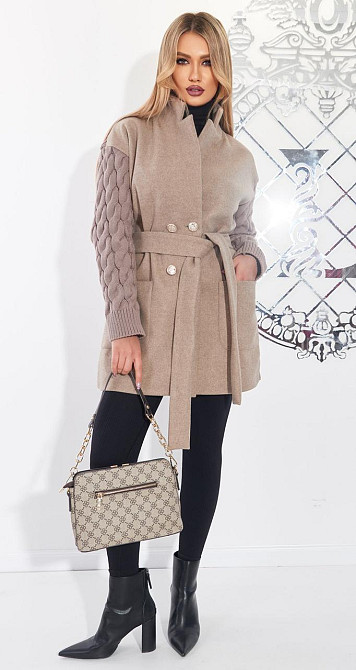 Комбіноване пальто (42) Київ - фото 1