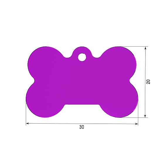 Адресник для собаки Purple 30x20мм Київ