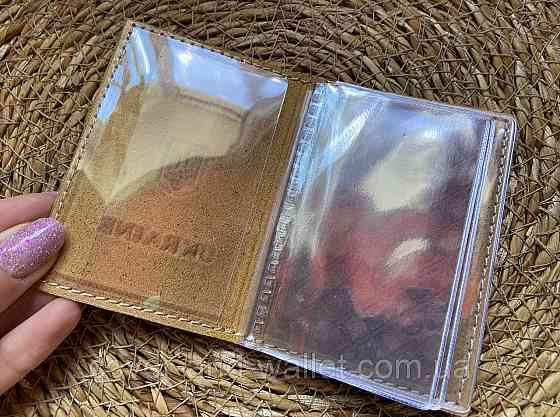 Шкіряна обкладинка на права та ID паспорт із файлами жовтого кольору ST Leather Київ