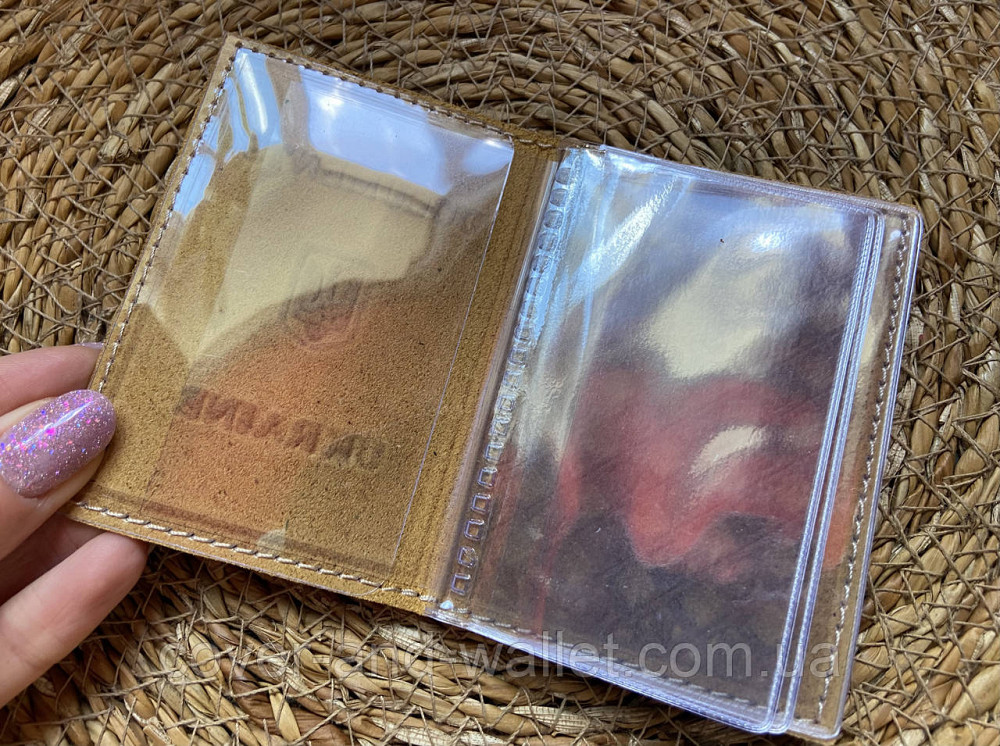 Шкіряна обкладинка на права та ID паспорт із файлами жовтого кольору ST Leather Київ - фото 2