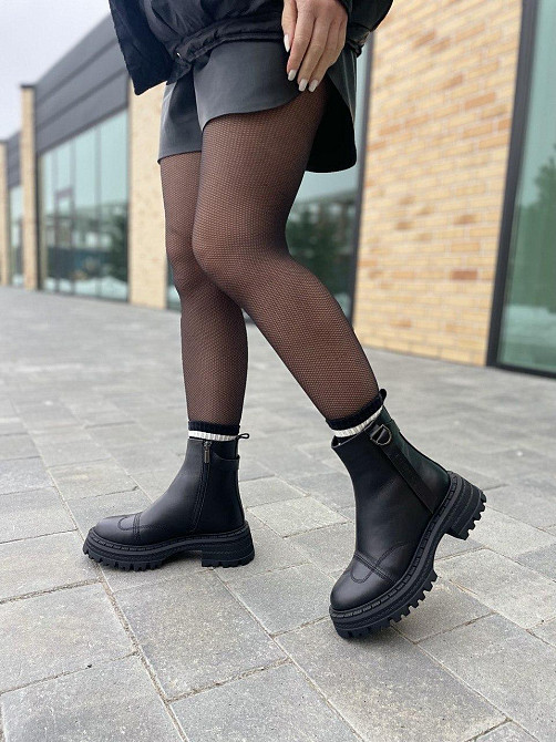 Olli Жіночі черевики OLLI чорні натуральна шкіра з хутром висота 15см (K-46-Астра 5290) 37р.38р Коломыя - изображение 8