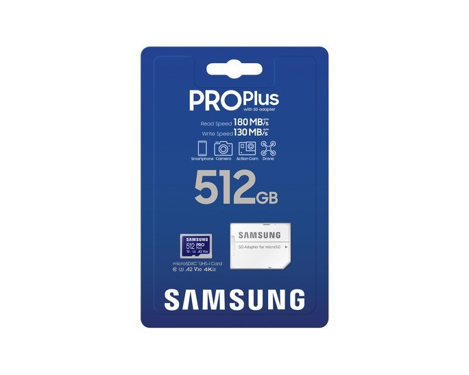 Картка пам'яті MicroSDXC 512 GB UHS-I/U3 Class 10 Samsung Pro Plus R180/W130MB/s + SD-адаптер (MB-MD512SB/WW) ( 12093 ) Харьков - изображение 3