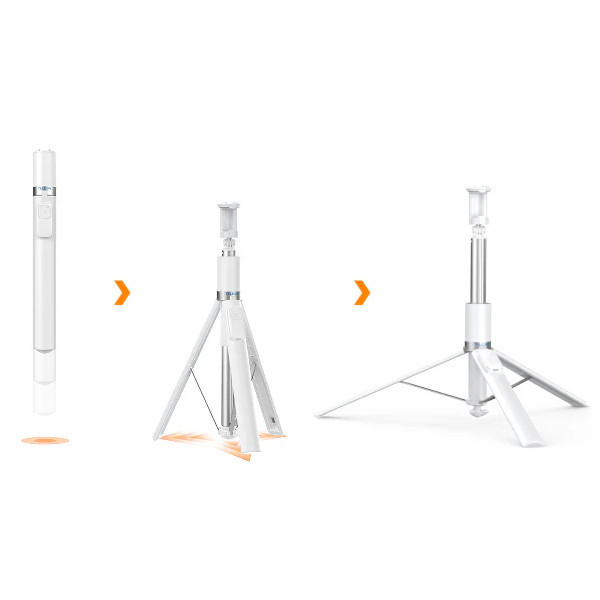 Селфі палиця штатив для телефону з поворотом нахилом пультом 35-180см Telesin P1-TSS-002 Київ - фото 4