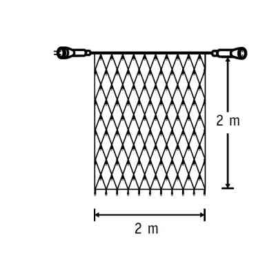 Гирлянда Luca Lighting сетка черная 2х2 м теплый белый (8711473759860) Винница