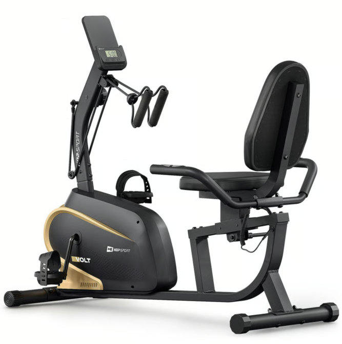 Горизонтальный велотренажер Hop-Sport HS-045L Volt магнитный золотистый Киев - изображение 1