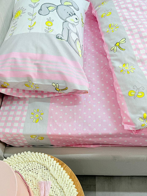Ecotton Дитячий комплект постільної білизни Ecotton 110х140 см Рожевий Зайчик Київ - фото 5