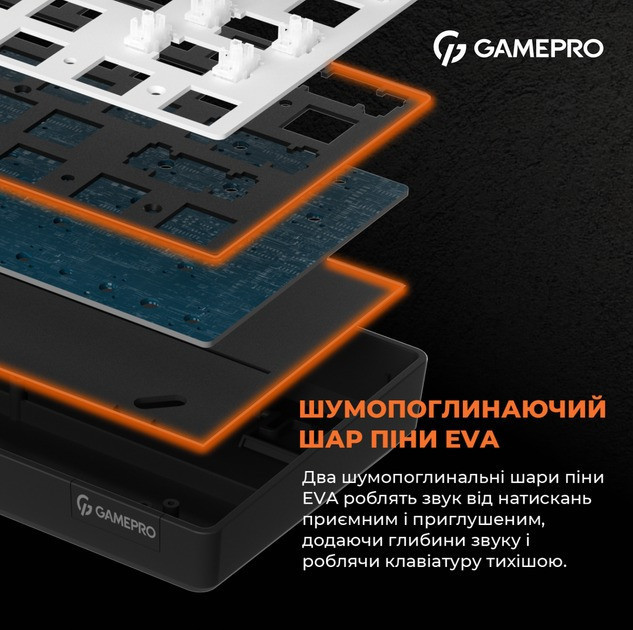 Клавіатура GamePro MK130R Red Swich Hot-Swap RGB Black Сірий Харків - фото 9