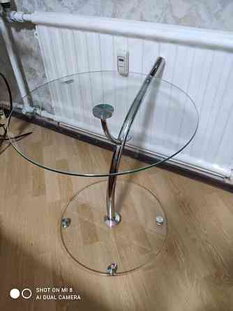 Журнальний столик MUNA прозоре скло/хром д.50 Київ