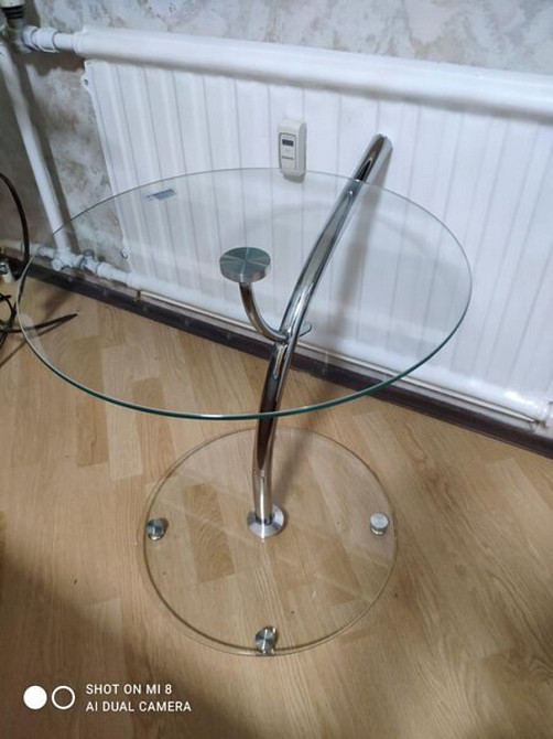 Журнальний столик MUNA прозоре скло/хром д.50 Київ - фото 4