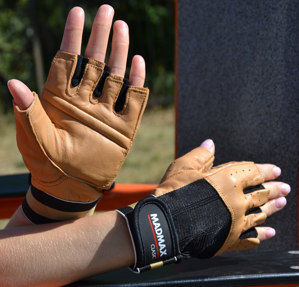 Рукавички для фітнесу MadMax MFG-248 Clasic Brown L Київ - фото 4