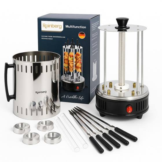Электрошашлычница Rainberg RB-8612 на 6 шампуров 3200 W FV-26 Львов